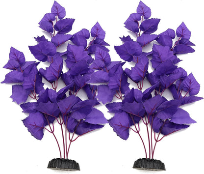 ALEGI Silk Aquarium Plants, 12 Inch Artificial Silk Plants Decorations for Fish Tank,Aquarium Décor Plastic Plants (Green, 2 Pack)