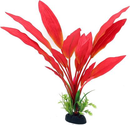 ALEGI Silk Aquarium Plants, 12 Inch Artificial Silk Plants Decorations for Fish Tank,Aquarium Décor Plastic Plants (Green, 2 Pack)