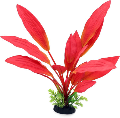 ALEGI Silk Aquarium Plants, 12 Inch Artificial Silk Plants Decorations for Fish Tank,Aquarium Décor Plastic Plants (Green, 2 Pack)
