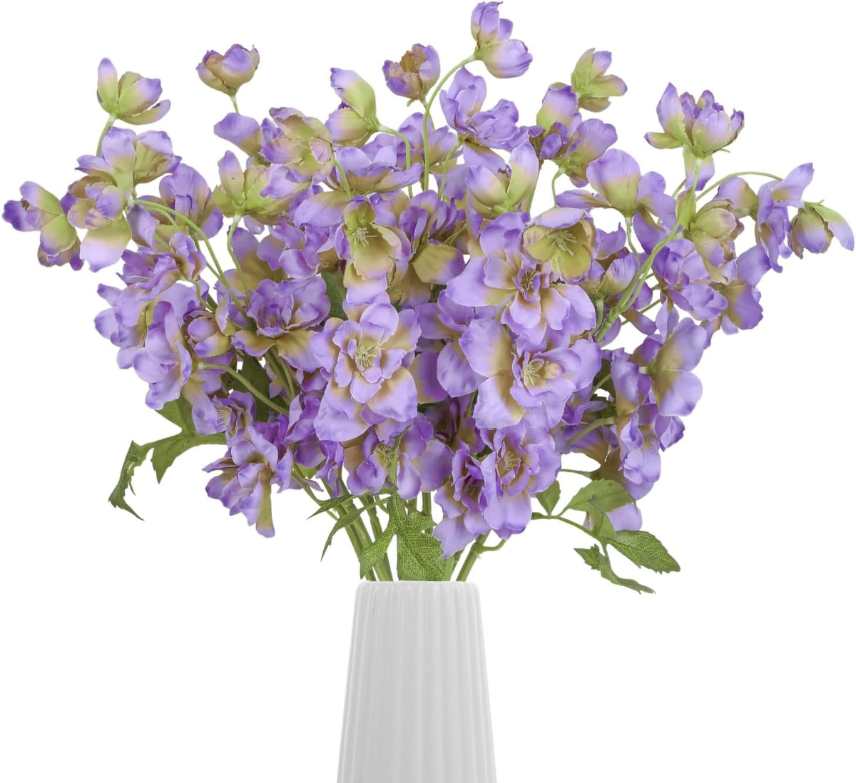 10PCS Dark Blue Delphinium Artificial Flowers 19.7'' Faux Snapdragon Flowers Silk Fake Larkspur Flowers with Stem for Wedding Party Floral Arrangement Home Decor (Dark Blue)
