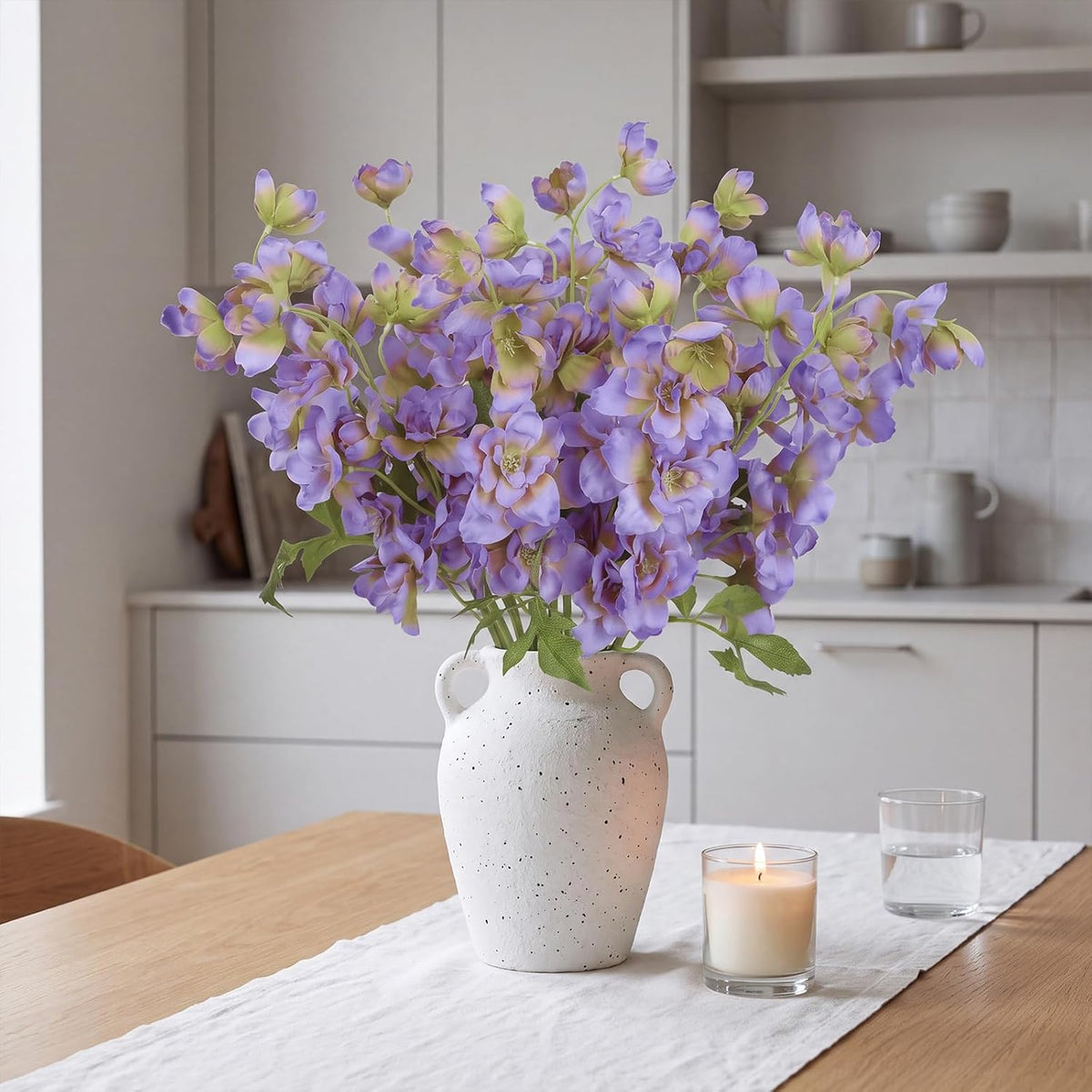 10PCS Dark Blue Delphinium Artificial Flowers 19.7'' Faux Snapdragon Flowers Silk Fake Larkspur Flowers with Stem for Wedding Party Floral Arrangement Home Decor (Dark Blue)