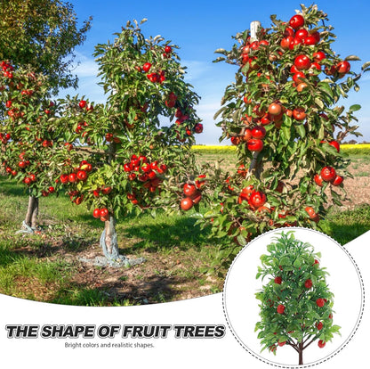 2Pcs Artificial Tree Model - Miniature Fruit Trees for Micro Landscape, Dollhouse, Sand Table Scenery Decor
