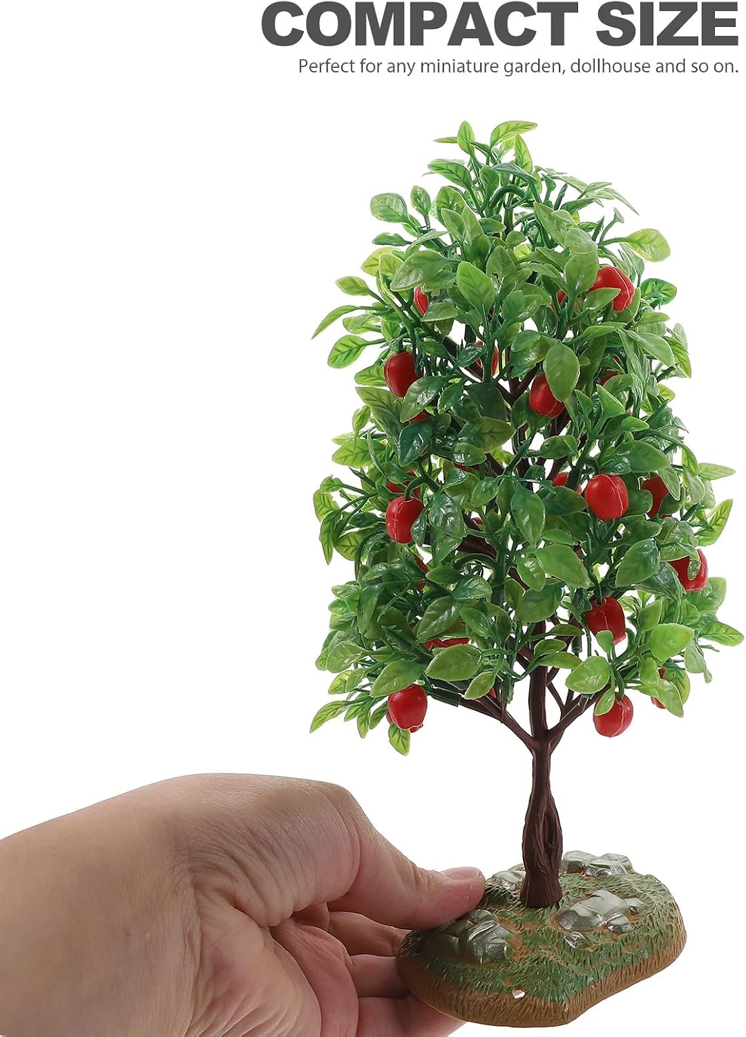 2Pcs Artificial Tree Model - Miniature Fruit Trees for Micro Landscape, Dollhouse, Sand Table Scenery Decor