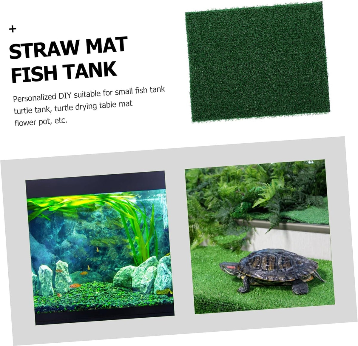 Imitation Turf Grass Mat for Fish Tank Decoration Artificial Turf for Aquatic Environments Basking Platform for Turtles and Gardening Props