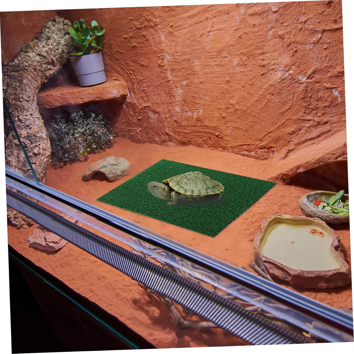 Imitation Turf Grass Mat for Fish Tank Decoration Artificial Turf for Aquatic Environments Basking Platform for Turtles and Gardening Props