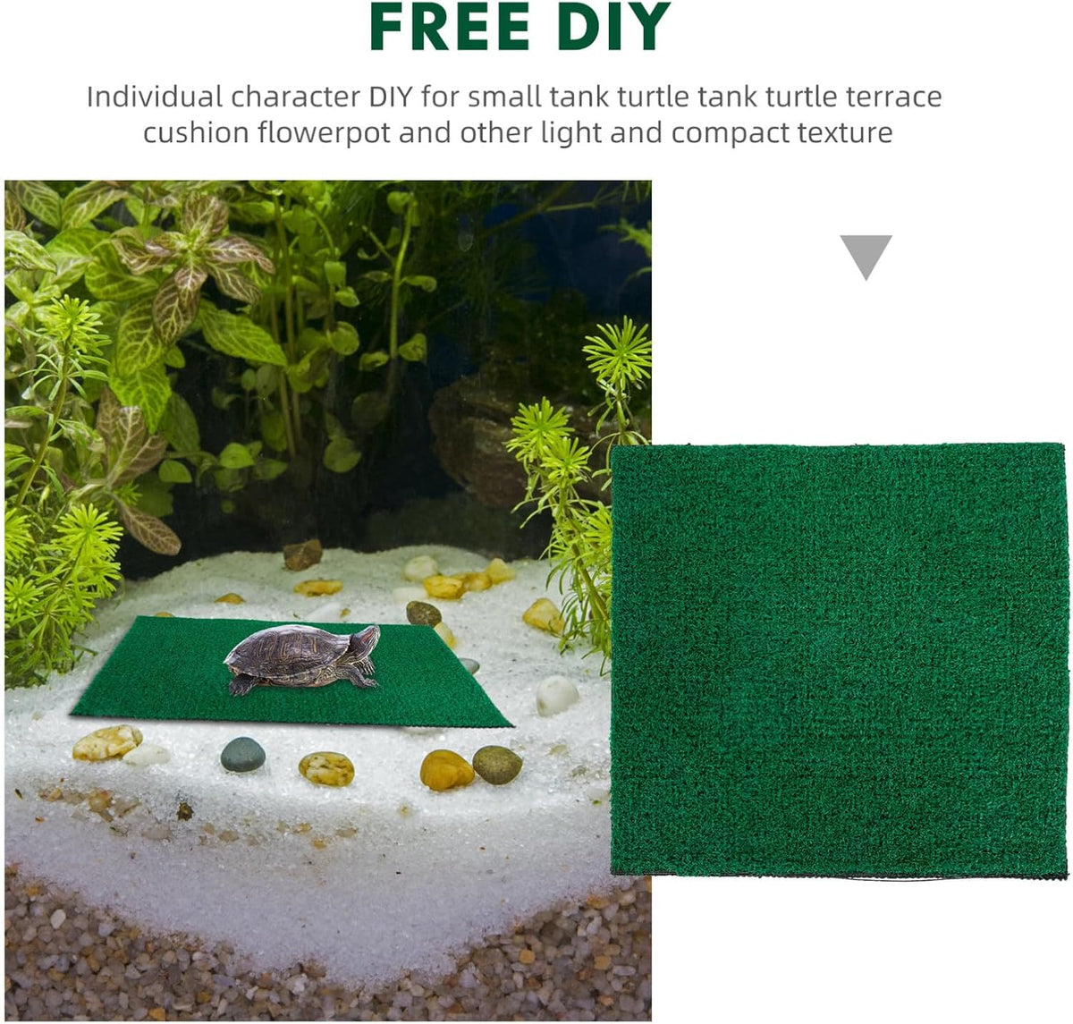 Imitation Turf Grass Mat for Fish Tank Decoration Artificial Turf for Aquatic Environments Basking Platform for Turtles and Gardening Props