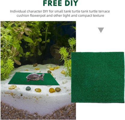 Imitation Turf Grass Mat for Fish Tank Decoration Artificial Turf for Aquatic Environments Basking Platform for Turtles and Gardening Props