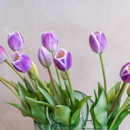 Artificial Tulips Flowers,Soft Touch Latex Bouquet, Fake Tulips,Spring Wedding Home Room Table Centerpiece Decor