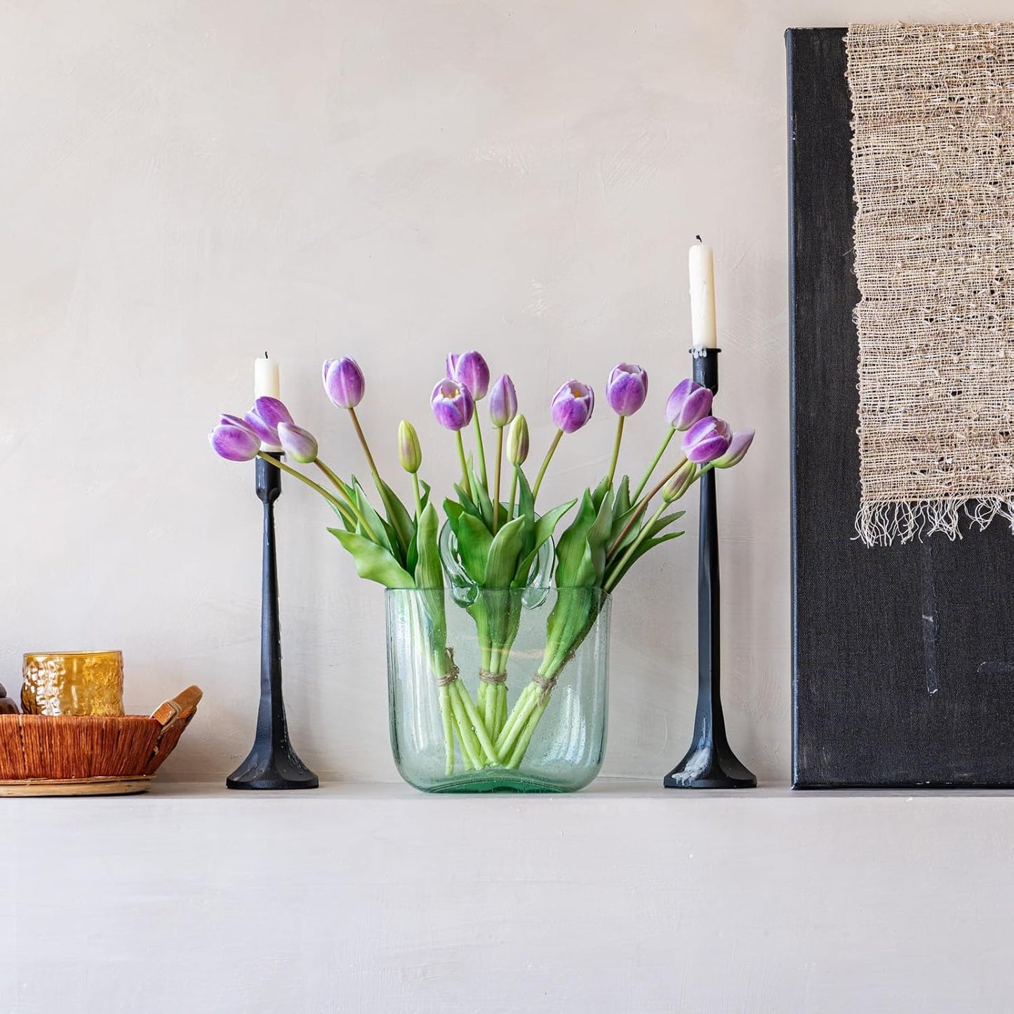 Artificial Tulips Flowers,Soft Touch Latex Bouquet, Fake Tulips,Spring Wedding Home Room Table Centerpiece Decor