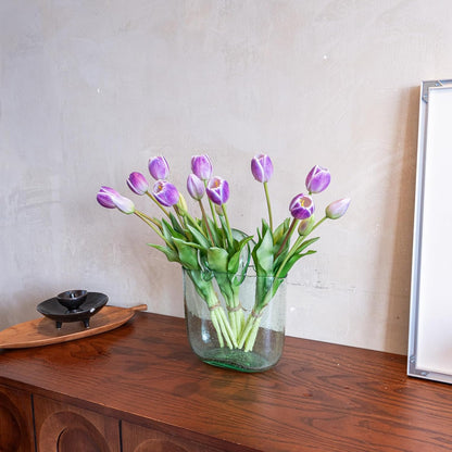Artificial Tulips Flowers,Soft Touch Latex Bouquet, Fake Tulips,Spring Wedding Home Room Table Centerpiece Decor