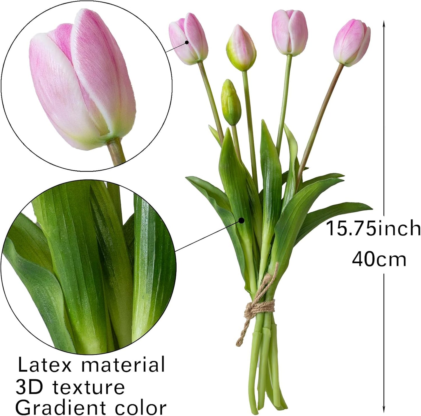 Artificial Tulips Flowers,Soft Touch Latex Bouquet, Fake Tulips,Spring Wedding Home Room Table Centerpiece Decor