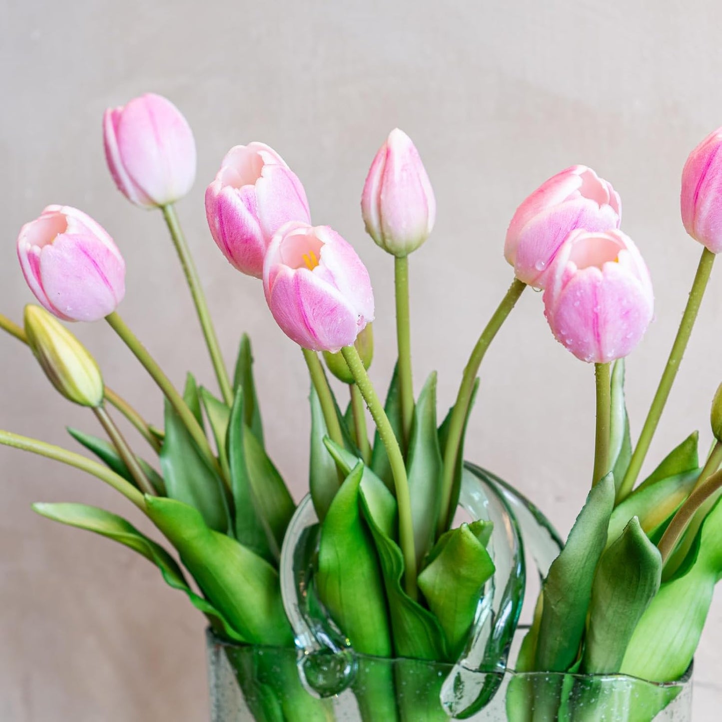 Artificial Tulips Flowers,Soft Touch Latex Bouquet, Fake Tulips,Spring Wedding Home Room Table Centerpiece Decor