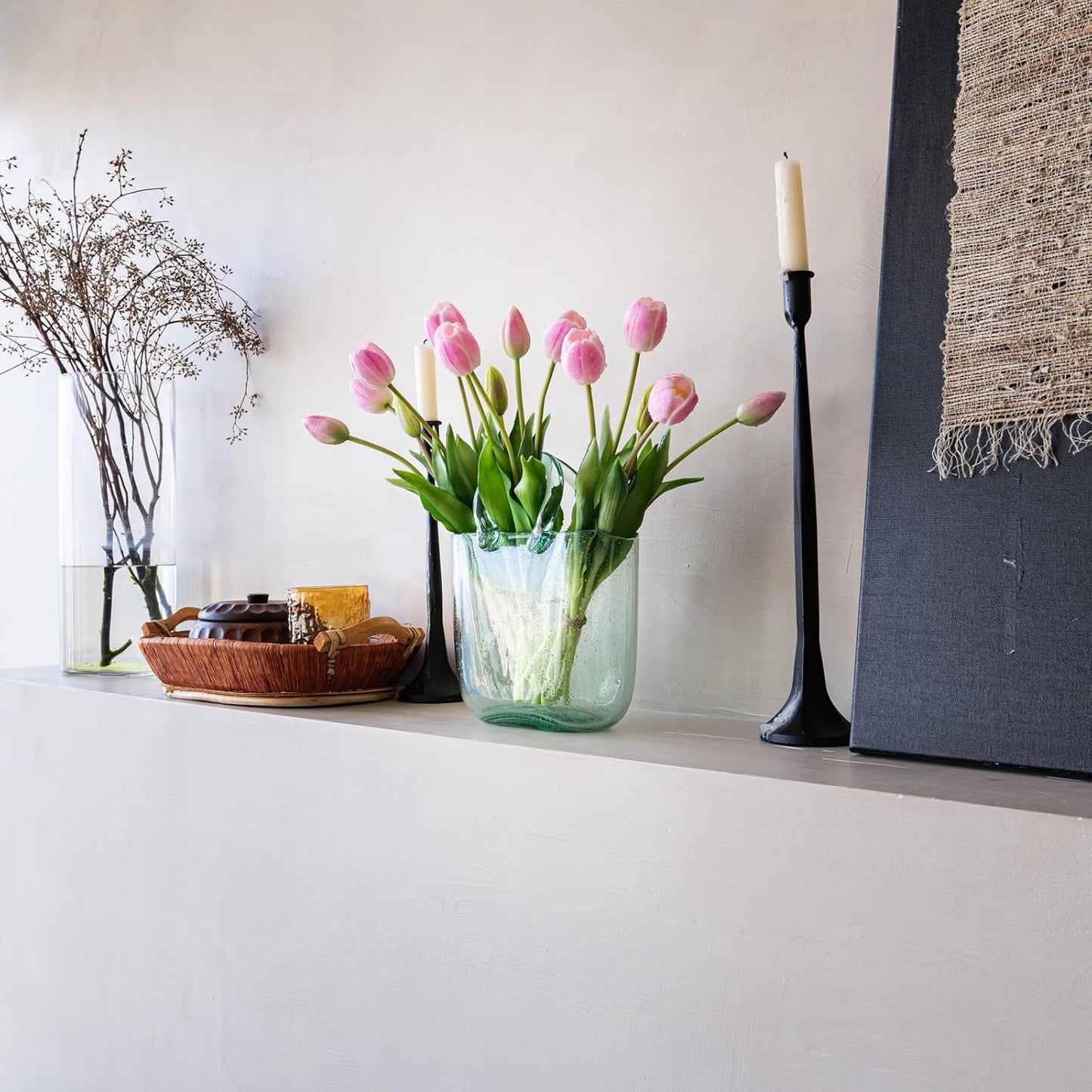 Artificial Tulips Flowers,Soft Touch Latex Bouquet, Fake Tulips,Spring Wedding Home Room Table Centerpiece Decor