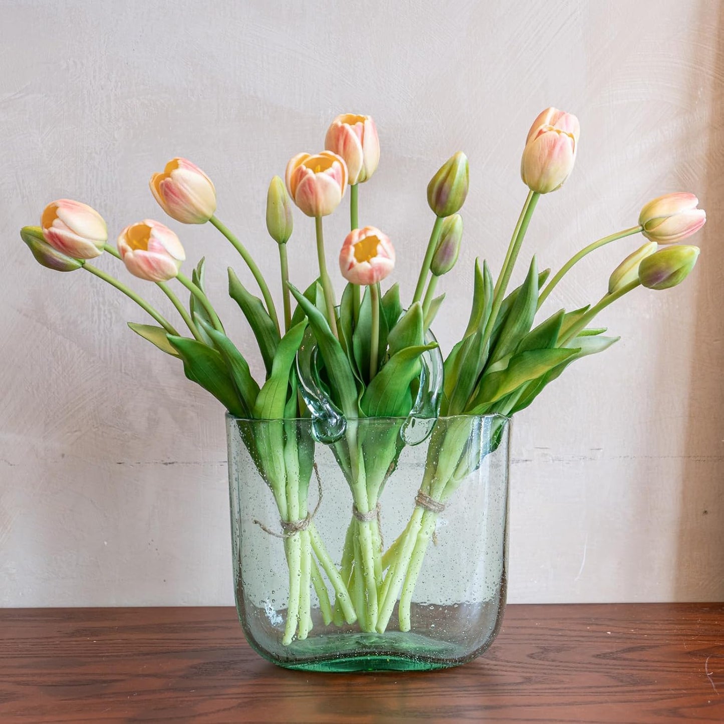 Artificial Tulips Flowers,Soft Touch Latex Bouquet, Fake Tulips,Spring Wedding Home Room Table Centerpiece Decor