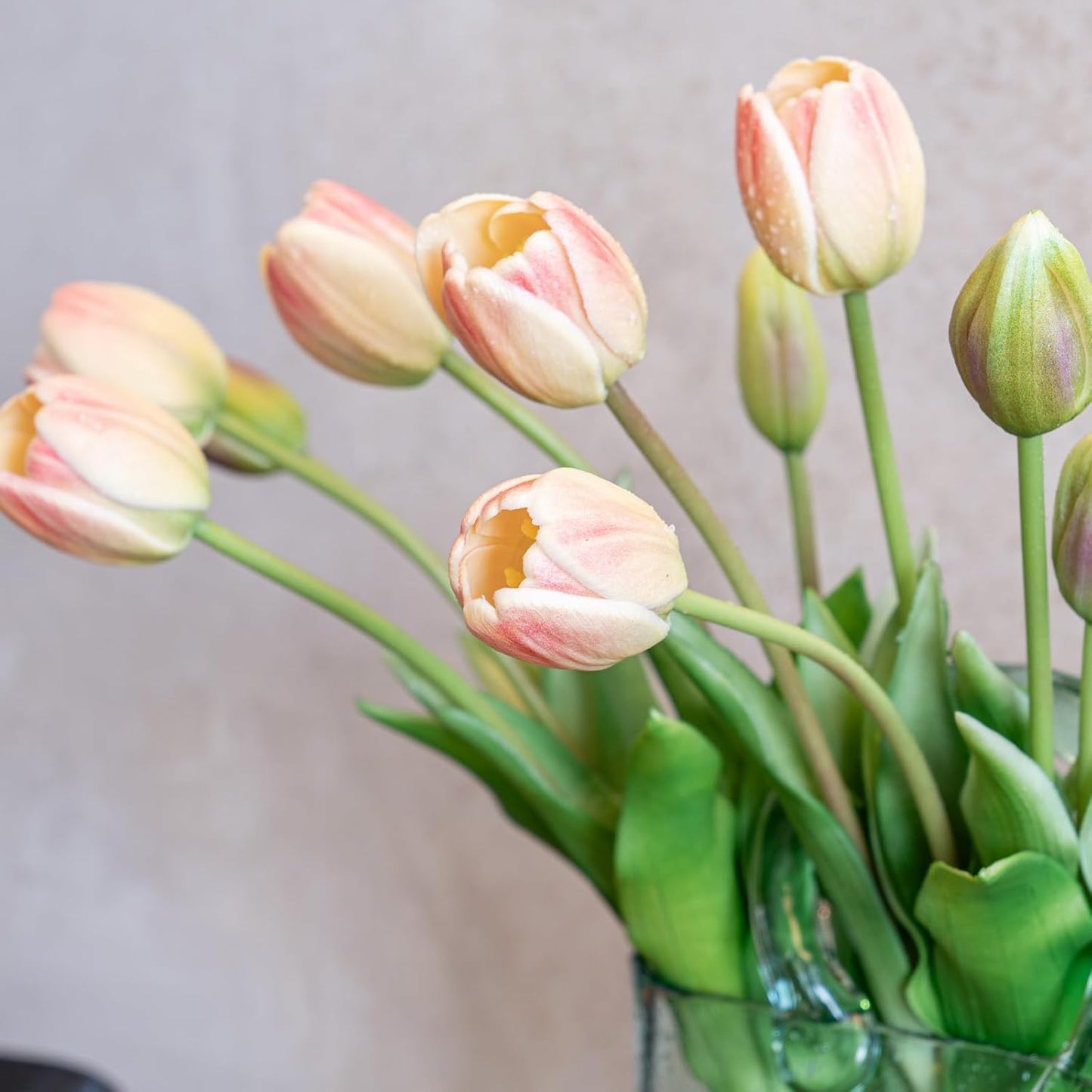 Artificial Tulips Flowers,Soft Touch Latex Bouquet, Fake Tulips,Spring Wedding Home Room Table Centerpiece Decor
