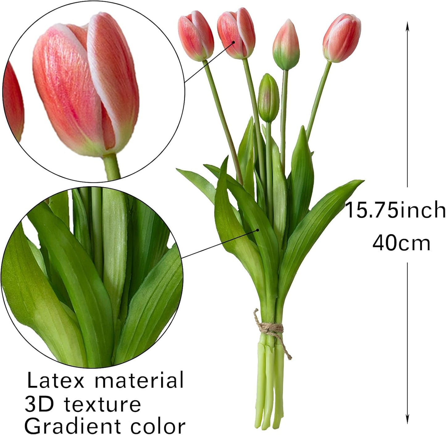 Artificial Tulips Flowers,Soft Touch Latex Bouquet, Fake Tulips,Spring Wedding Home Room Table Centerpiece Decor