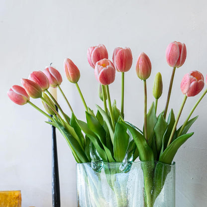 Artificial Tulips Flowers,Soft Touch Latex Bouquet, Fake Tulips,Spring Wedding Home Room Table Centerpiece Decor