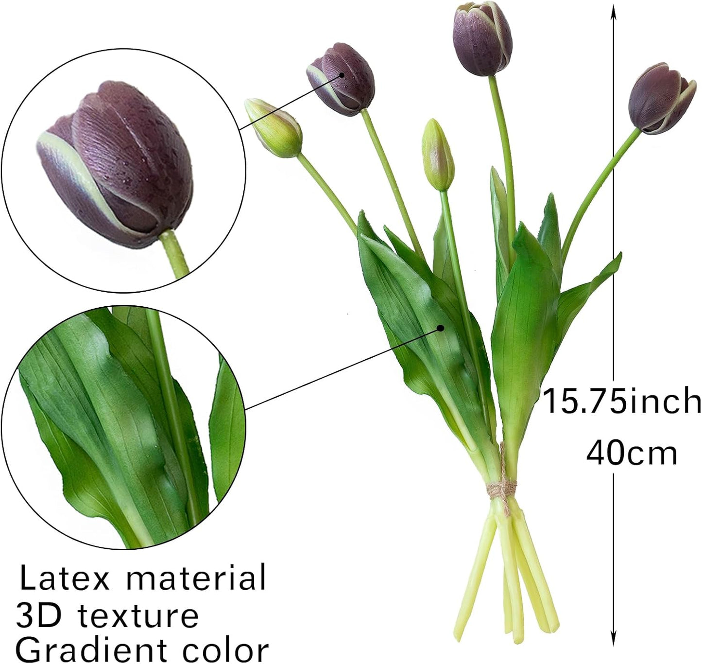 Artificial Tulips Flowers,Soft Touch Latex Bouquet, Fake Tulips,Spring Wedding Home Room Table Centerpiece Decor