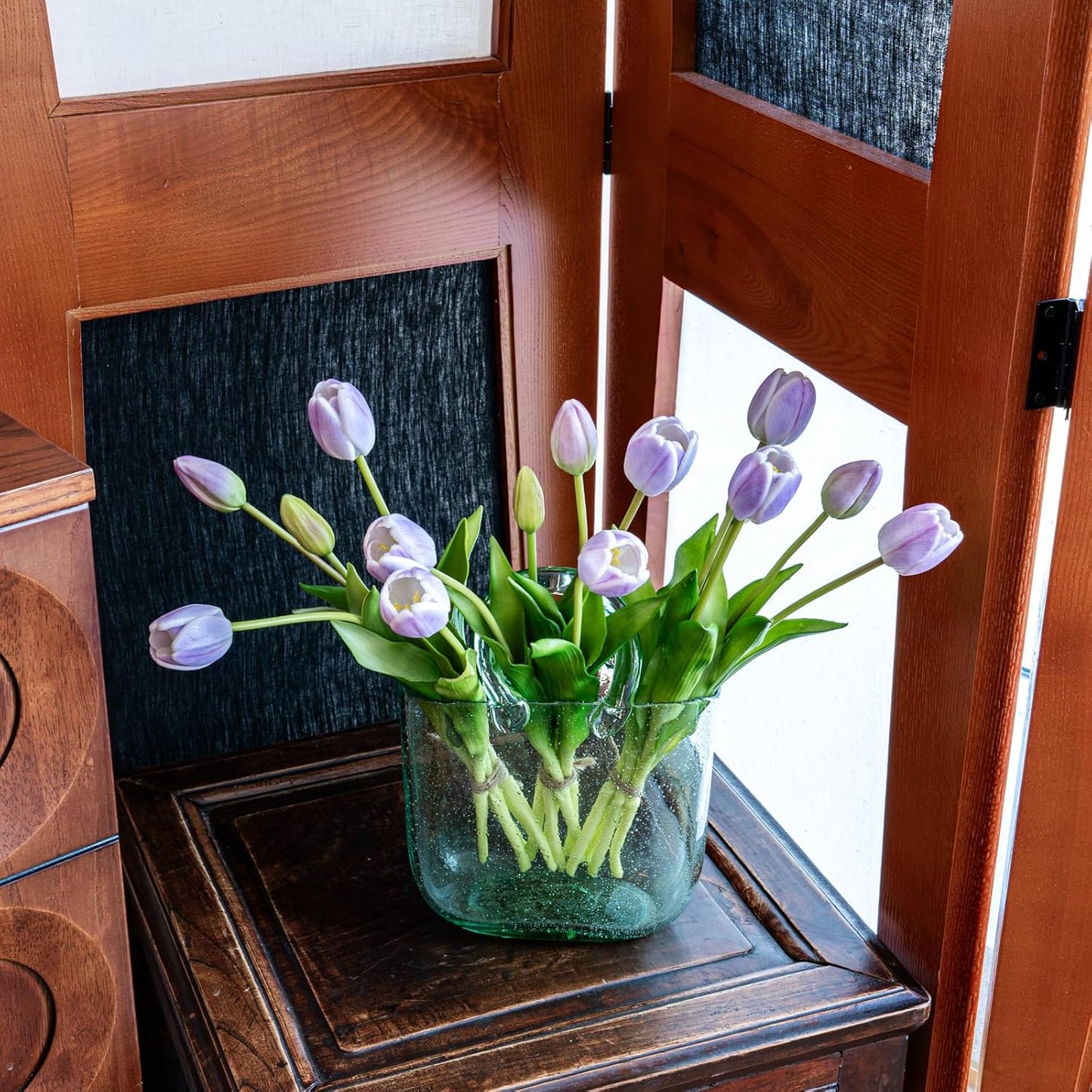Artificial Tulips Flowers,Soft Touch Latex Bouquet, Fake Tulips,Spring Wedding Home Room Table Centerpiece Decor