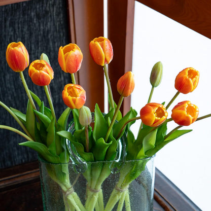 Artificial Tulips Flowers,Soft Touch Latex Bouquet, Fake Tulips,Spring Wedding Home Room Table Centerpiece Decor