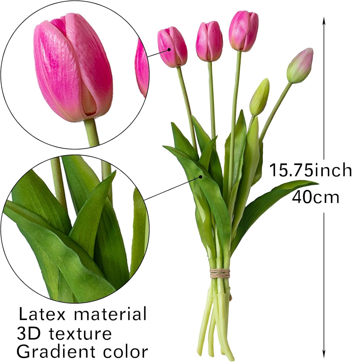 Artificial Tulips Flowers,Soft Touch Latex Bouquet, Fake Tulips,Spring Wedding Home Room Table Centerpiece Decor