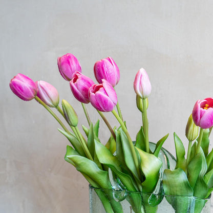 Artificial Tulips Flowers,Soft Touch Latex Bouquet, Fake Tulips,Spring Wedding Home Room Table Centerpiece Decor