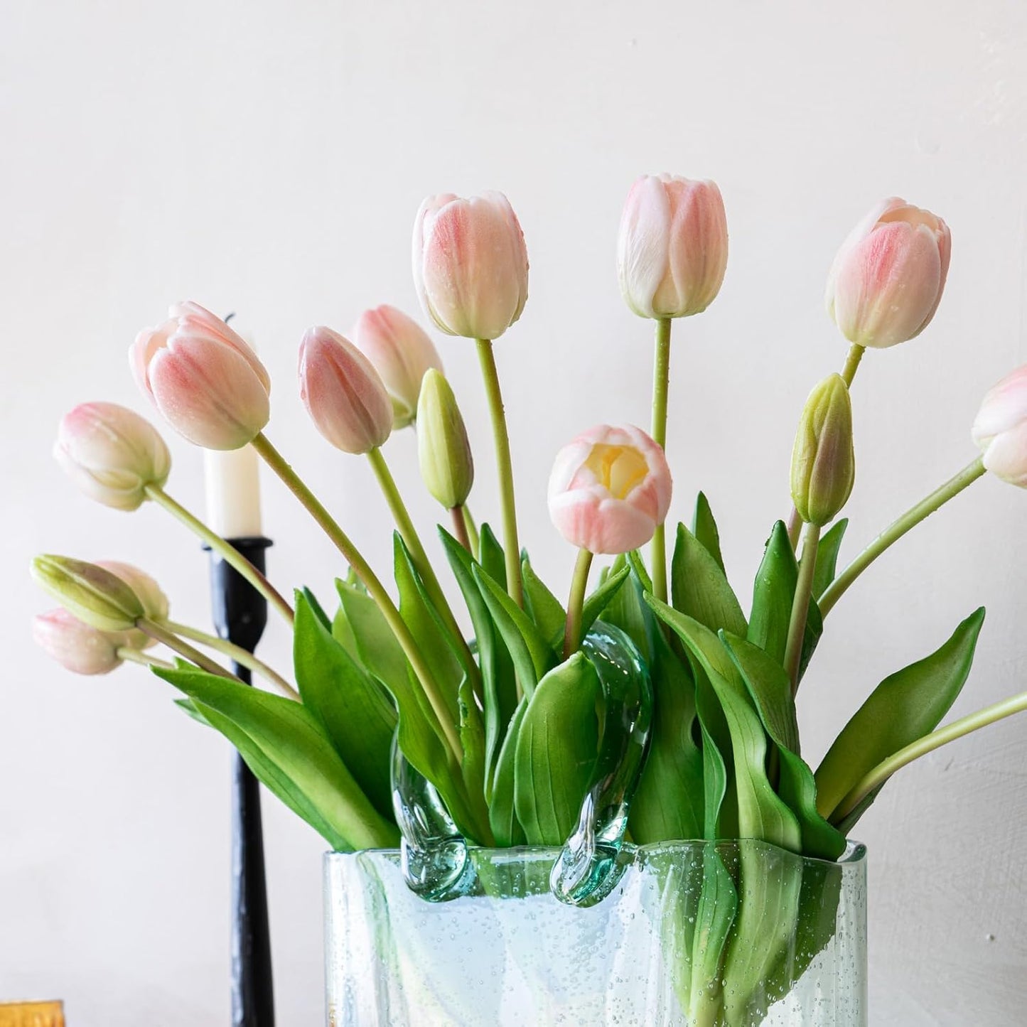 Artificial Tulips Flowers,Soft Touch Latex Bouquet, Fake Tulips,Spring Wedding Home Room Table Centerpiece Decor
