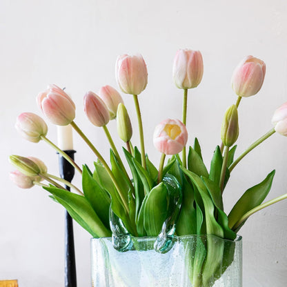 Artificial Tulips Flowers,Soft Touch Latex Bouquet, Fake Tulips,Spring Wedding Home Room Table Centerpiece Decor