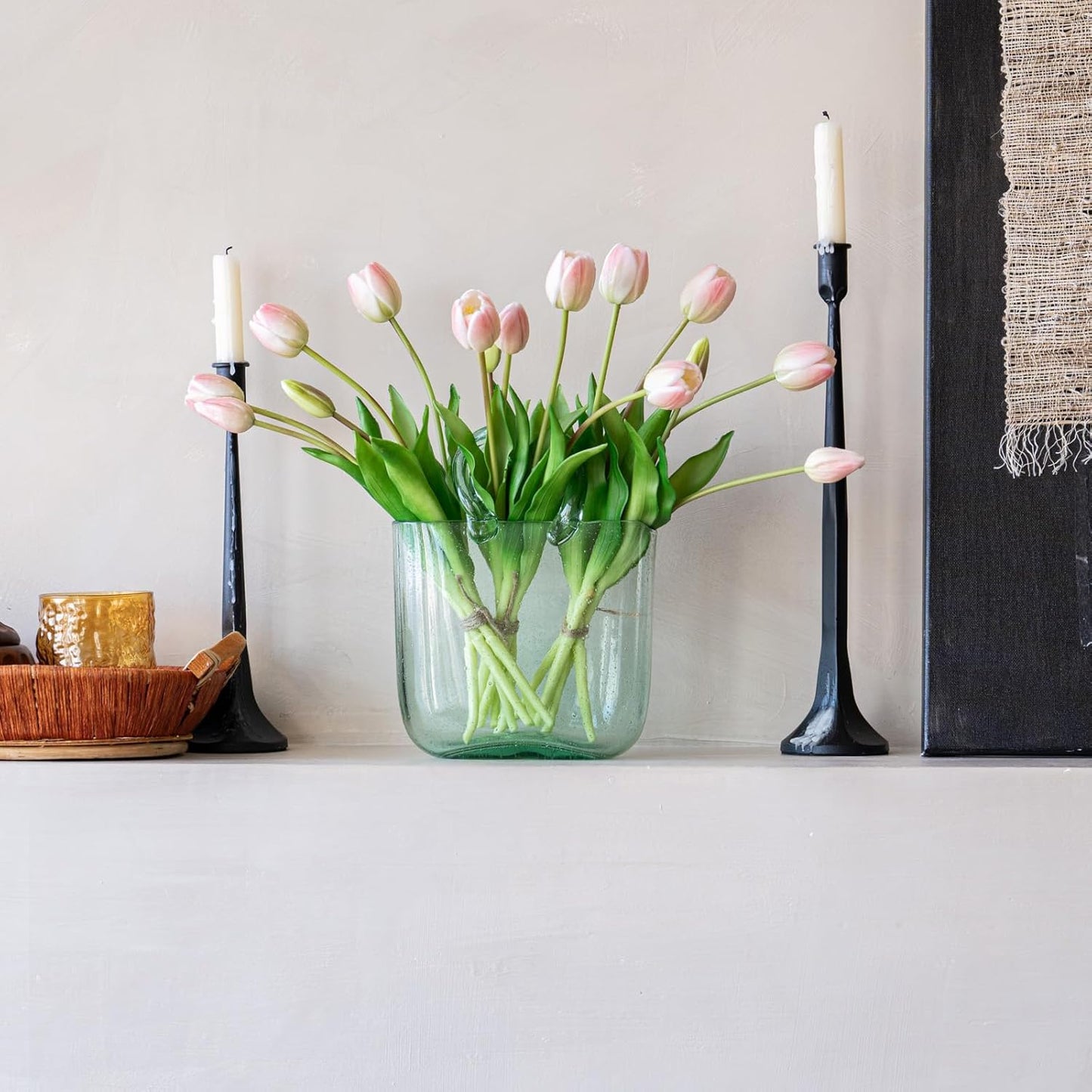 Artificial Tulips Flowers,Soft Touch Latex Bouquet, Fake Tulips,Spring Wedding Home Room Table Centerpiece Decor