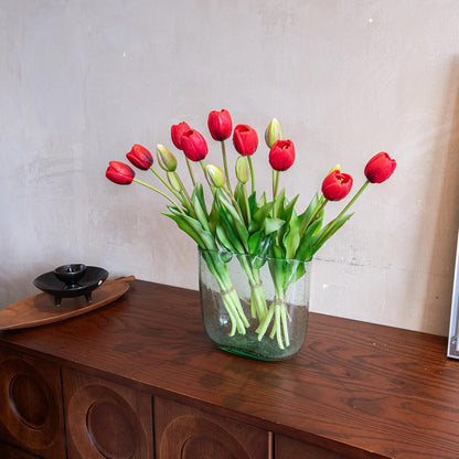 Artificial Tulips Flowers,Soft Touch Latex Bouquet, Fake Tulips,Spring Wedding Home Room Table Centerpiece Decor