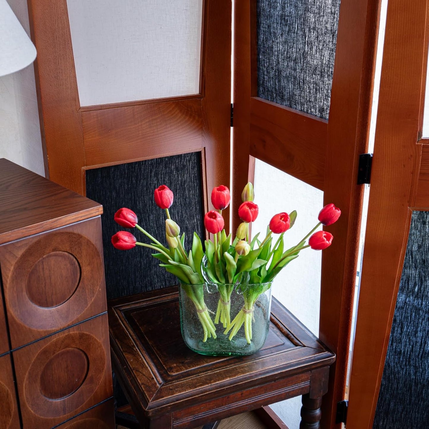 Artificial Tulips Flowers,Soft Touch Latex Bouquet, Fake Tulips,Spring Wedding Home Room Table Centerpiece Decor