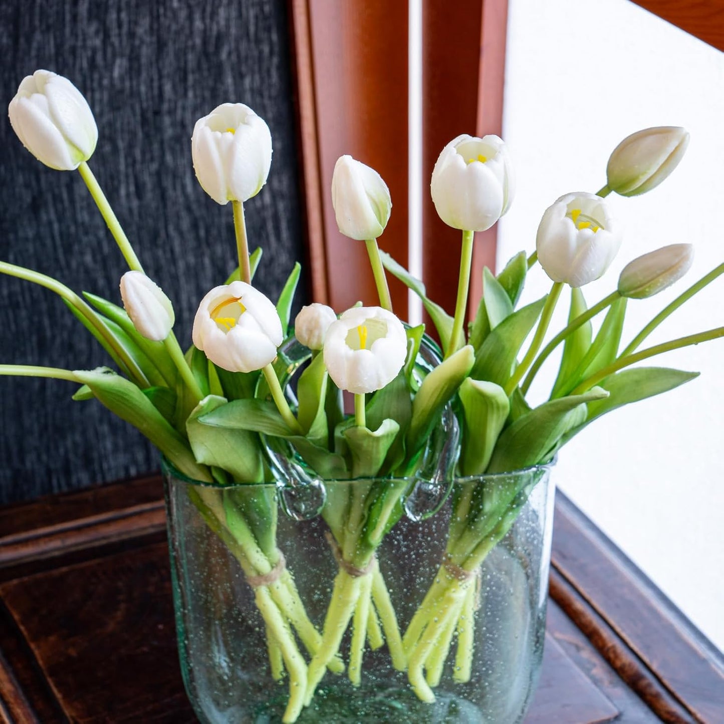 Artificial Tulips Flowers,Soft Touch Latex Bouquet, Fake Tulips,Spring Wedding Home Room Table Centerpiece Decor