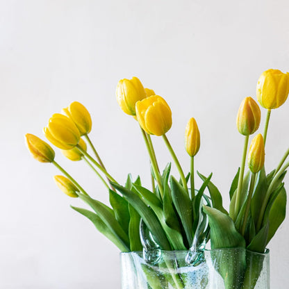 Artificial Tulips Flowers,Soft Touch Latex Bouquet, Fake Tulips,Spring Wedding Home Room Table Centerpiece Decor