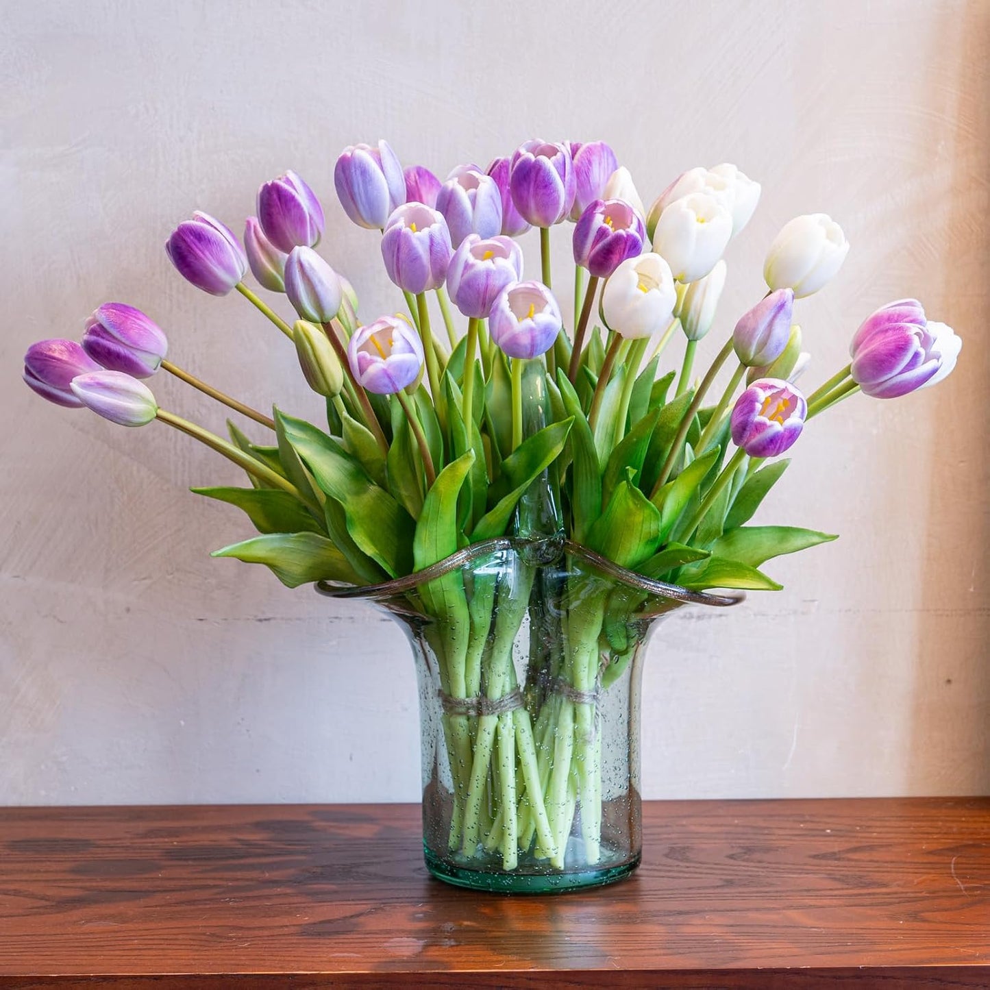 Artificial Tulips Flowers,Soft Touch Latex Bouquet, Fake Tulips,Spring Wedding Home Room Table Centerpiece Decor