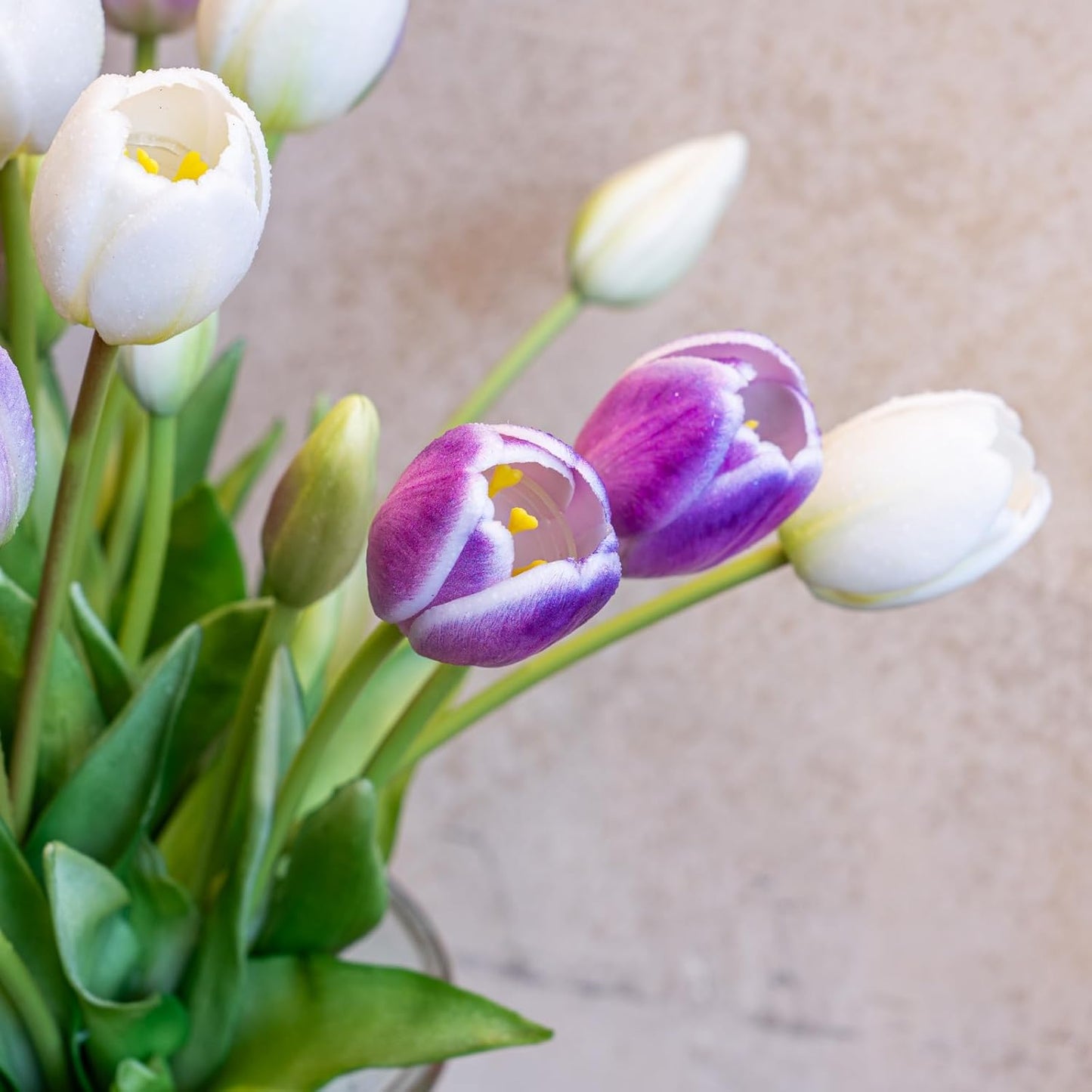 Artificial Tulips Flowers,Soft Touch Latex Bouquet, Fake Tulips,Spring Wedding Home Room Table Centerpiece Decor