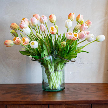 Artificial Tulips Flowers,Soft Touch Latex Bouquet, Fake Tulips,Spring Wedding Home Room Table Centerpiece Decor
