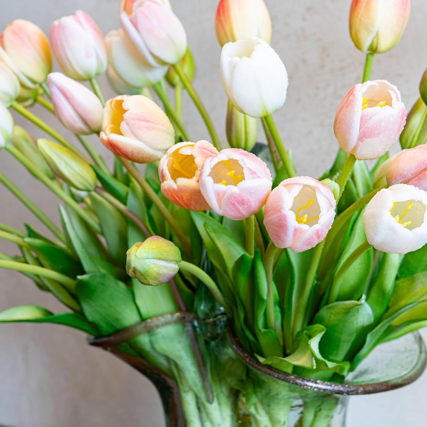 Artificial Tulips Flowers,Soft Touch Latex Bouquet, Fake Tulips,Spring Wedding Home Room Table Centerpiece Decor