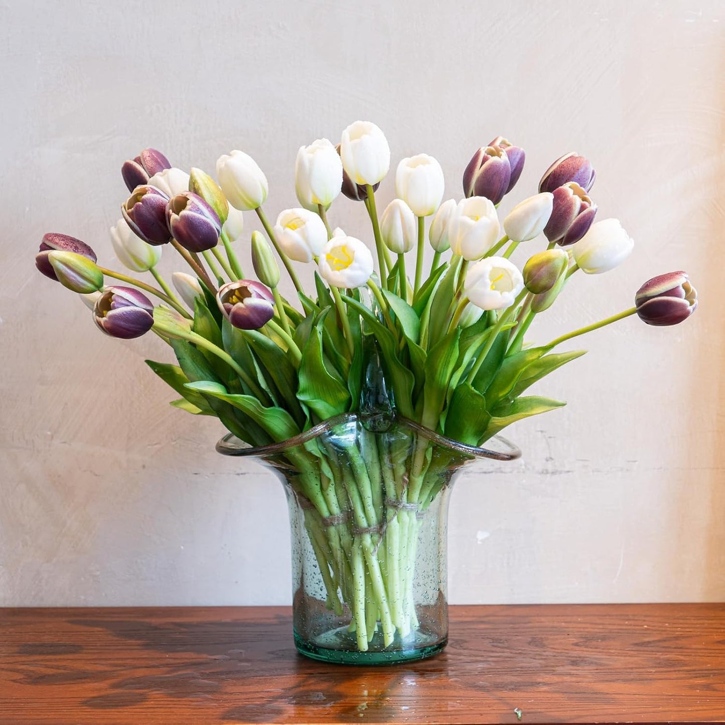 Artificial Tulips Flowers,Soft Touch Latex Bouquet, Fake Tulips,Spring Wedding Home Room Table Centerpiece Decor