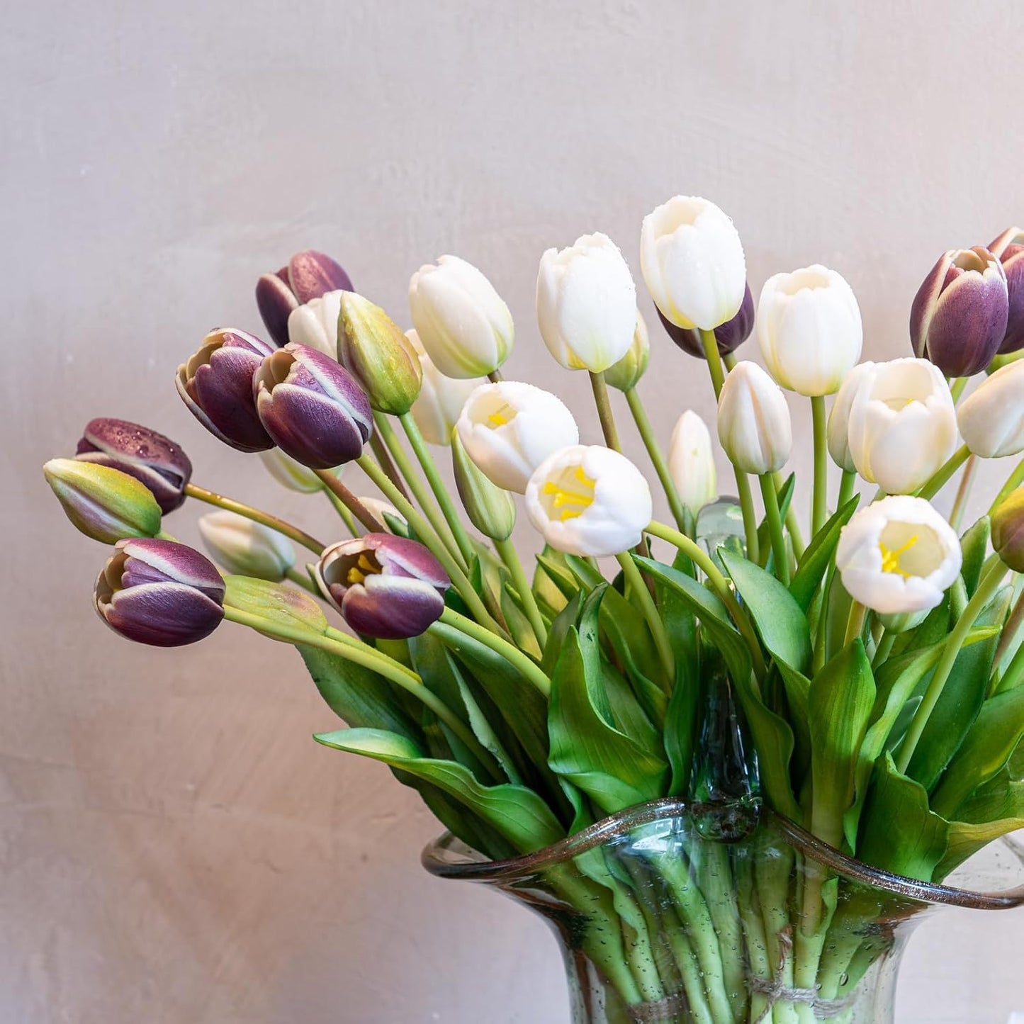 Artificial Tulips Flowers,Soft Touch Latex Bouquet, Fake Tulips,Spring Wedding Home Room Table Centerpiece Decor