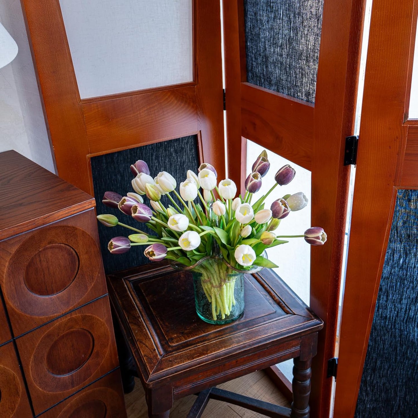 Artificial Tulips Flowers,Soft Touch Latex Bouquet, Fake Tulips,Spring Wedding Home Room Table Centerpiece Decor