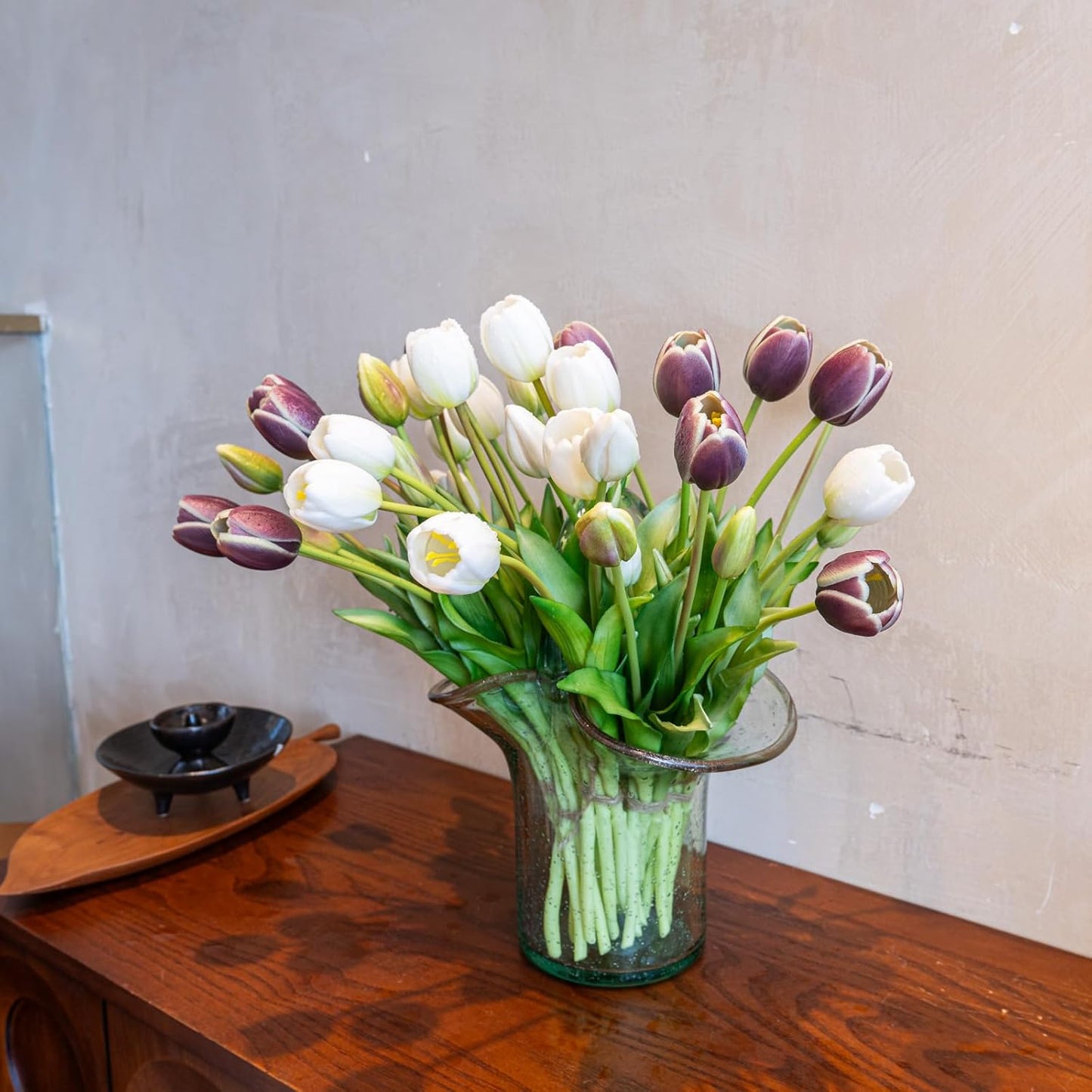Artificial Tulips Flowers,Soft Touch Latex Bouquet, Fake Tulips,Spring Wedding Home Room Table Centerpiece Decor