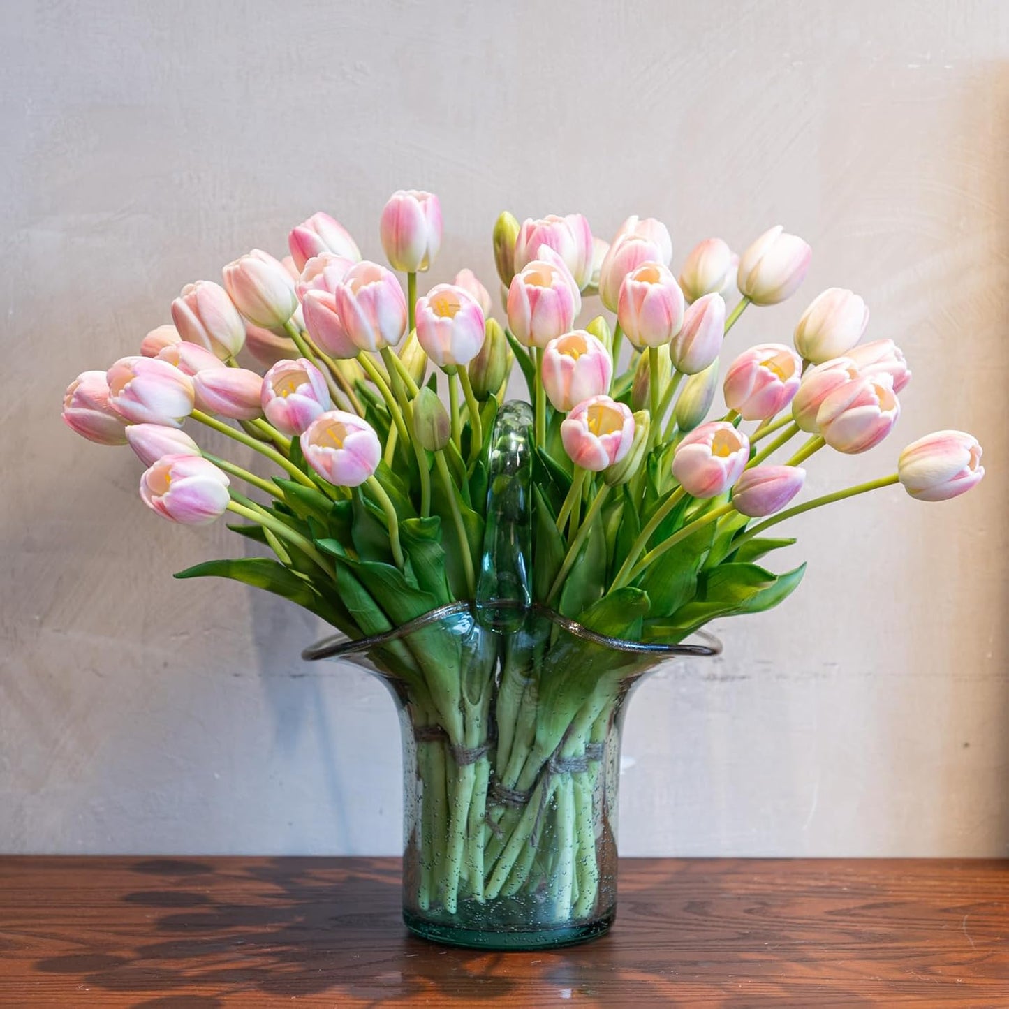 Artificial Tulips Flowers,Soft Touch Latex Bouquet, Fake Tulips,Spring Wedding Home Room Table Centerpiece Decor