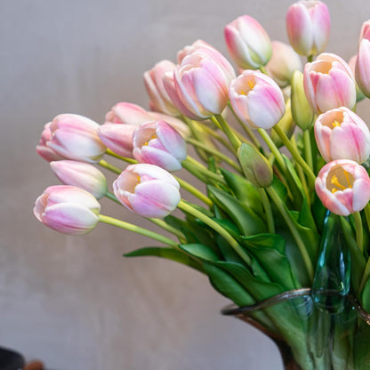 Artificial Tulips Flowers,Soft Touch Latex Bouquet, Fake Tulips,Spring Wedding Home Room Table Centerpiece Decor