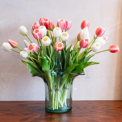 Artificial Tulips Flowers,Soft Touch Latex Bouquet, Fake Tulips,Spring Wedding Home Room Table Centerpiece Decor