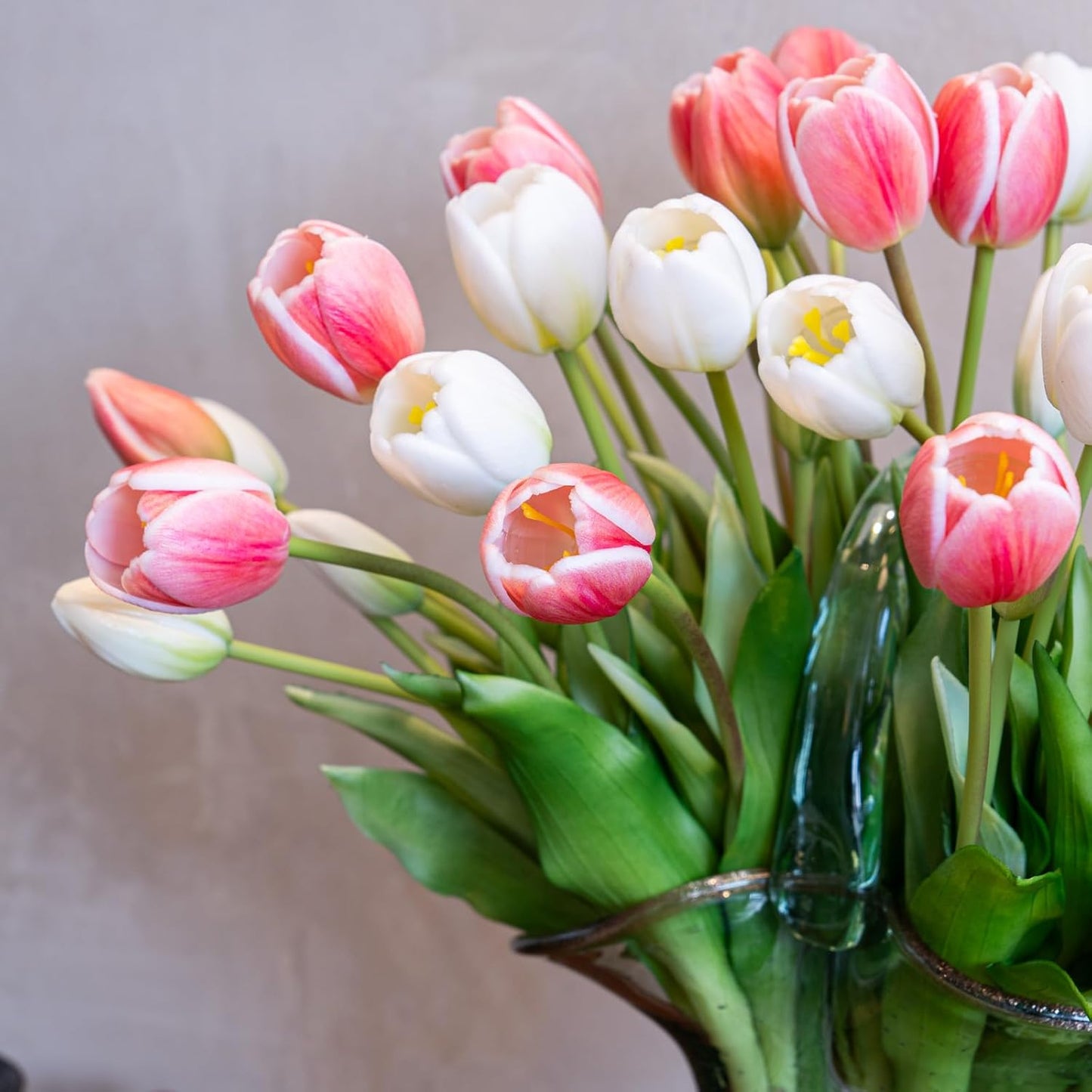 Artificial Tulips Flowers,Soft Touch Latex Bouquet, Fake Tulips,Spring Wedding Home Room Table Centerpiece Decor