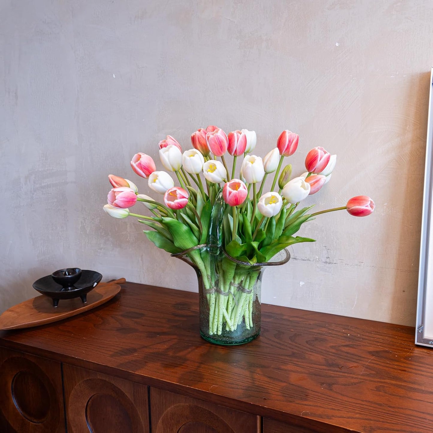 Artificial Tulips Flowers,Soft Touch Latex Bouquet, Fake Tulips,Spring Wedding Home Room Table Centerpiece Decor