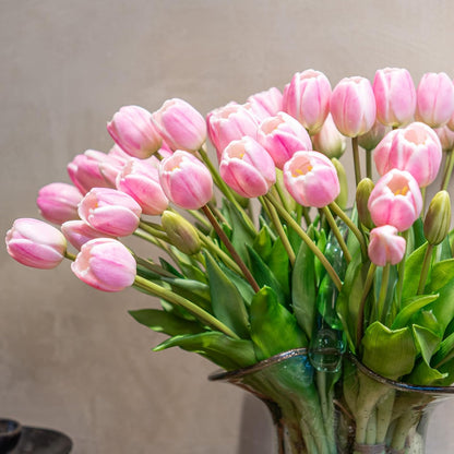 Artificial Tulips Flowers,Soft Touch Latex Bouquet, Fake Tulips,Spring Wedding Home Room Table Centerpiece Decor