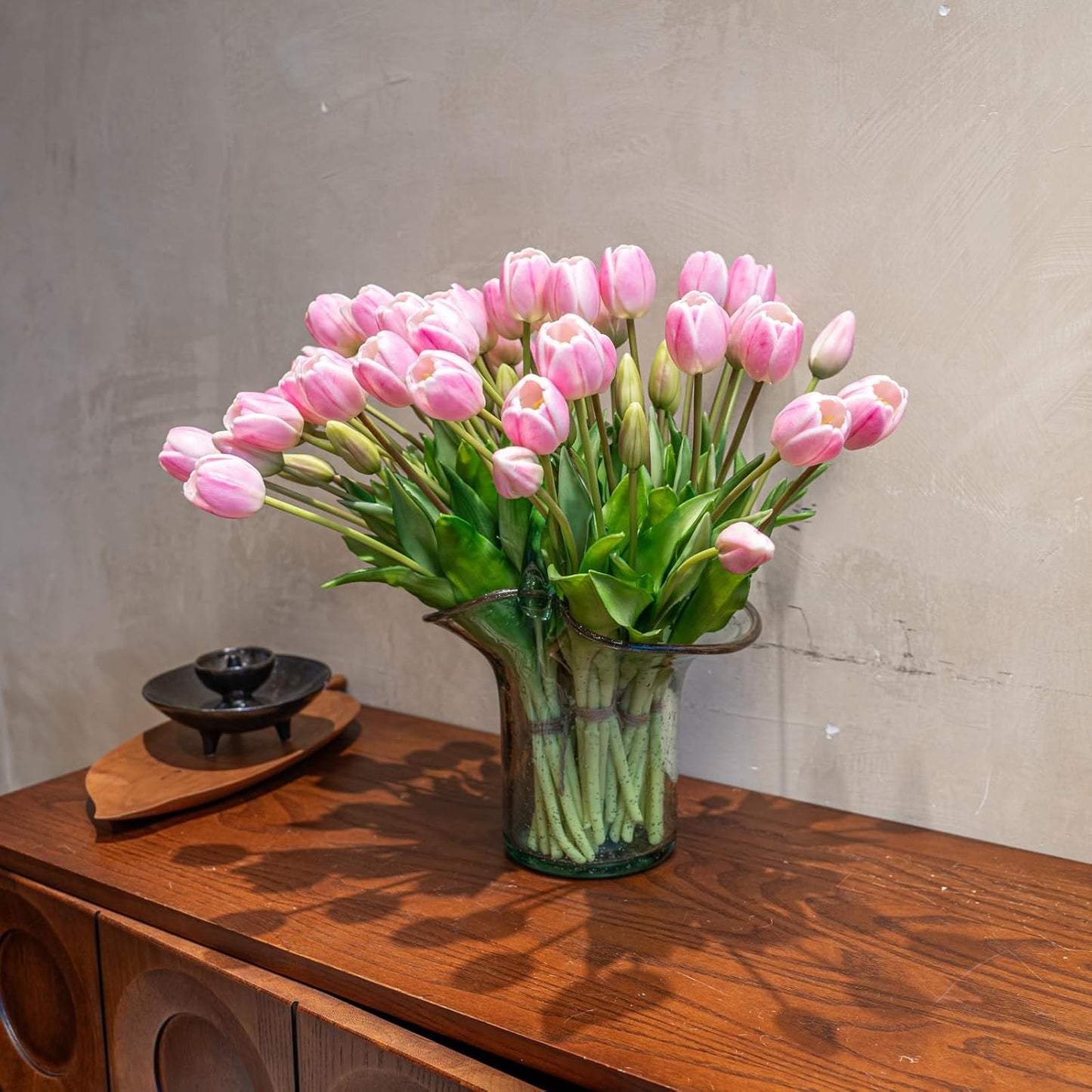 Artificial Tulips Flowers,Soft Touch Latex Bouquet, Fake Tulips,Spring Wedding Home Room Table Centerpiece Decor