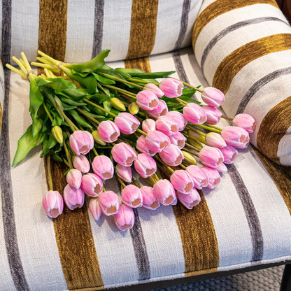 Artificial Tulips Flowers,Soft Touch Latex Bouquet, Fake Tulips,Spring Wedding Home Room Table Centerpiece Decor