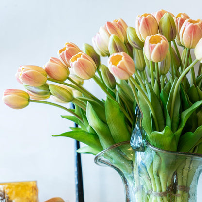 Artificial Tulips Flowers,Soft Touch Latex Bouquet, Fake Tulips,Spring Wedding Home Room Table Centerpiece Decor